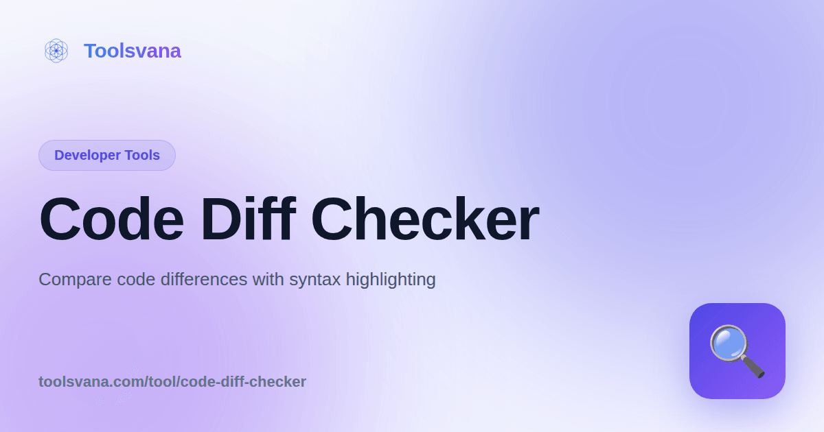 Code Diff Checker - Compare Code with Syntax Highlighting - Toolsvana