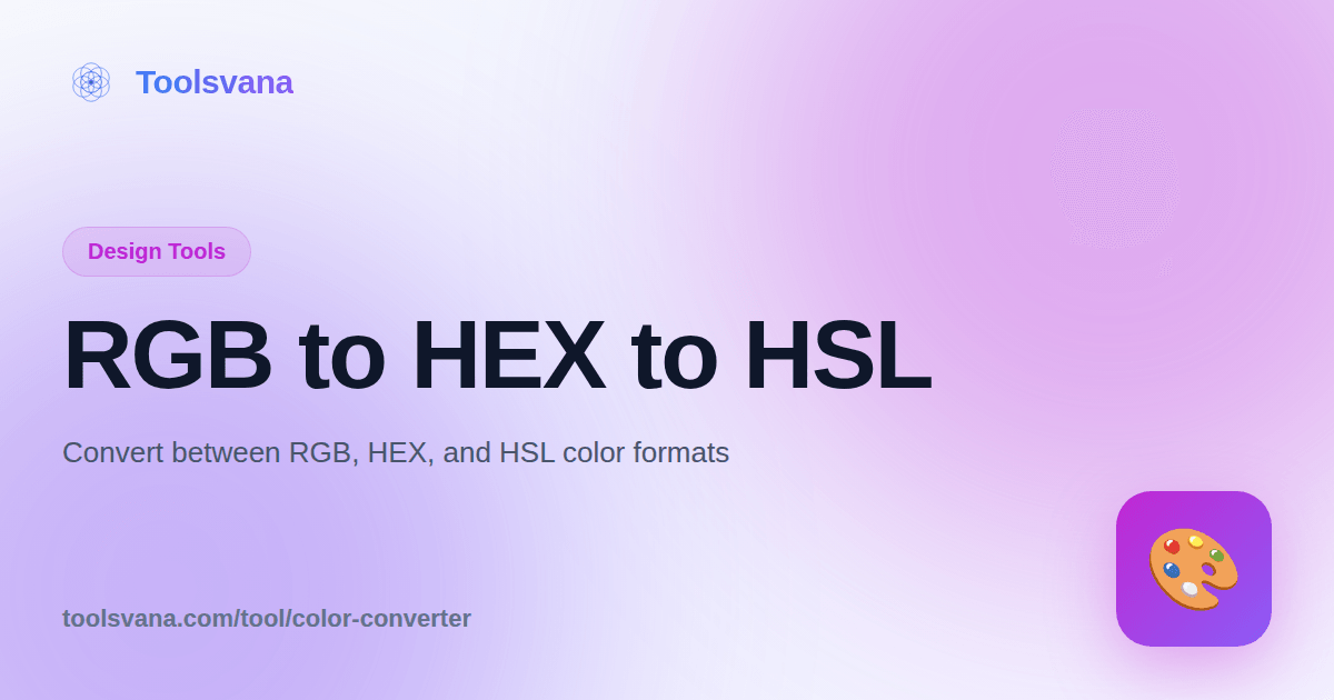 Color Converter - RGB HEX HSL Color Format Converter - Toolsvana