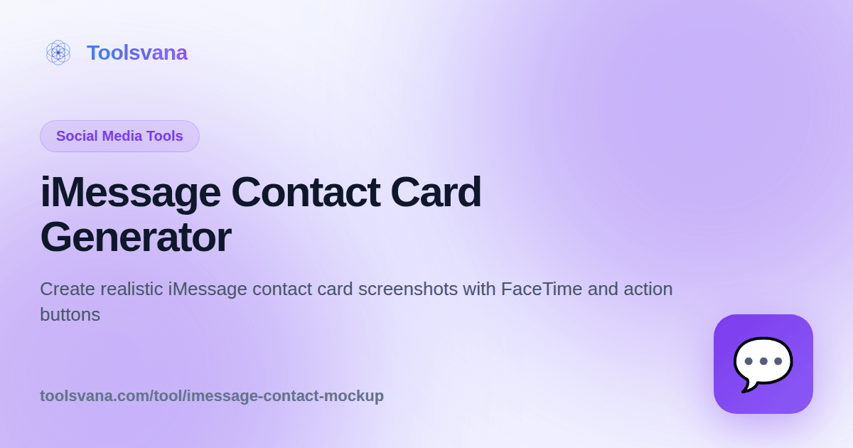 iMessage Contact Card Generator - Free Online Tool - Toolsvana