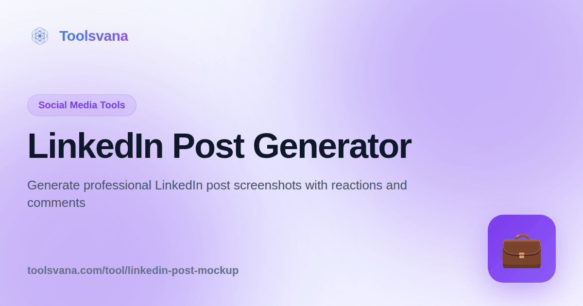 LinkedIn Post Generator - Free Online Tool - Toolsvana