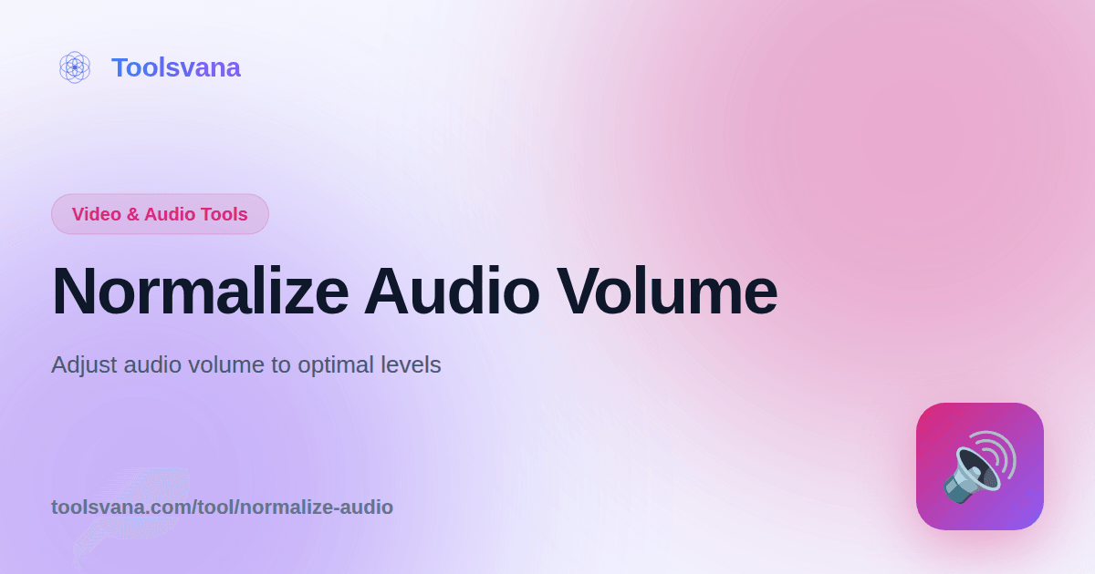 Audio Normalizer - Adjust Audio Volume Online - Toolsvana