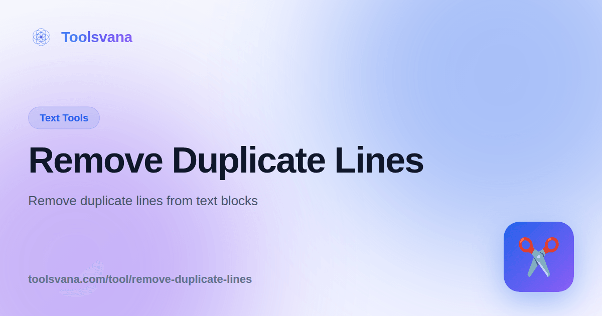 Remove Duplicate Lines - Clean Text Online Tool - Toolsvana