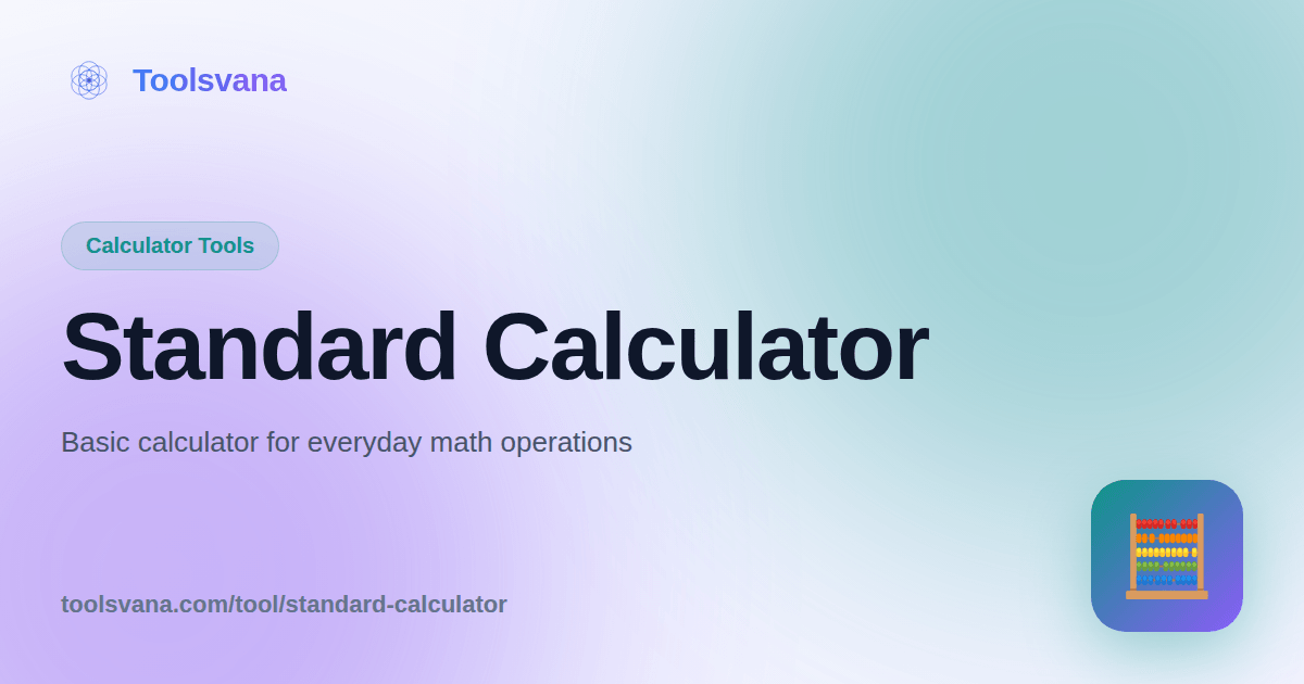 Standard Calculator - Basic Math Calculator Online - Toolsvana