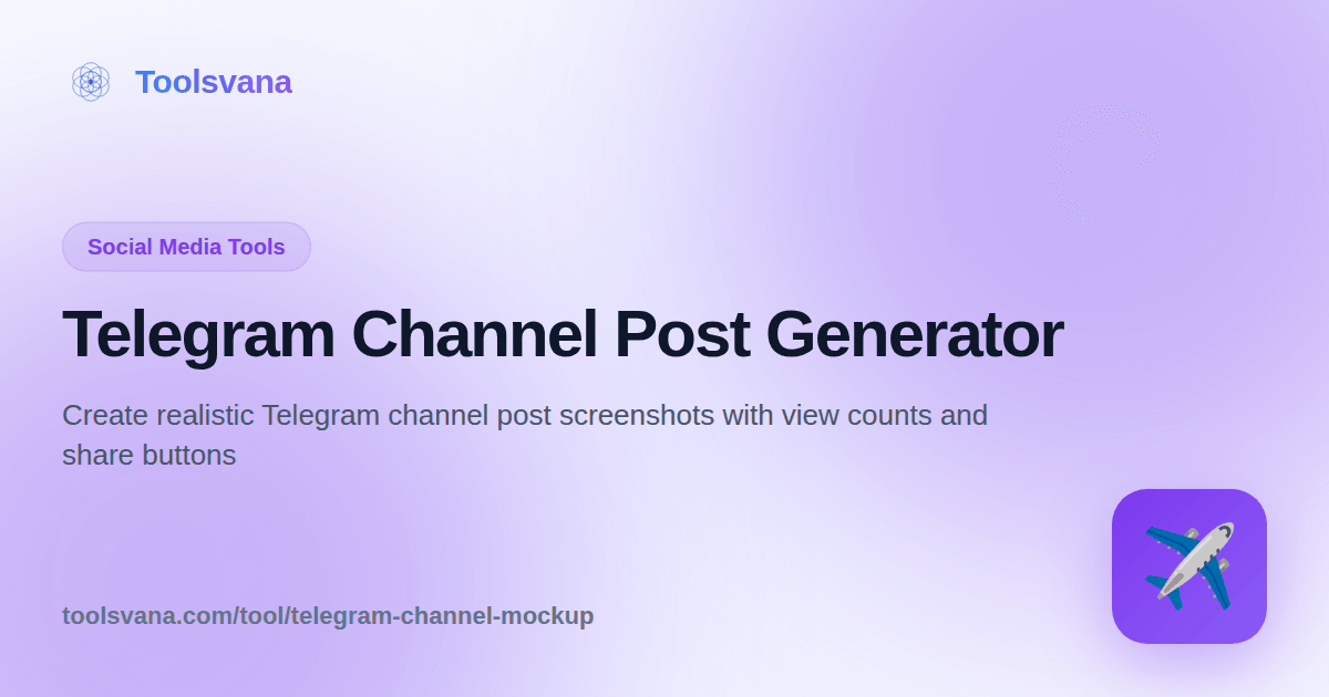 Telegram Channel Post Generator - Free Online Tool - Toolsvana